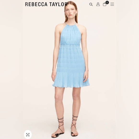 NWT REBECCA TAYLOR Pleated Voile Short Dress. Size Small - Picture 3 of 11